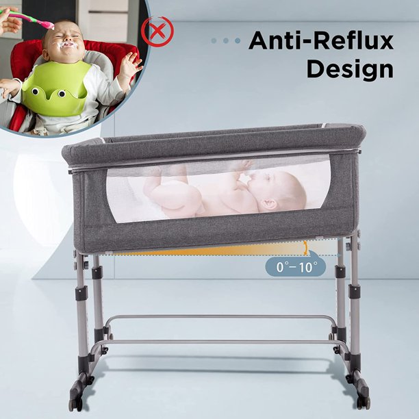 Twin Bassinets for Twins Adjustable Mesh Storage Bedside Sleeper in 2 Colors BabyLife